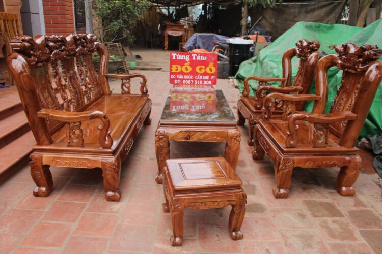 BỘ BÀN GHẾ MINH QUỐC ĐÀO CHIM GỖ GỤ
