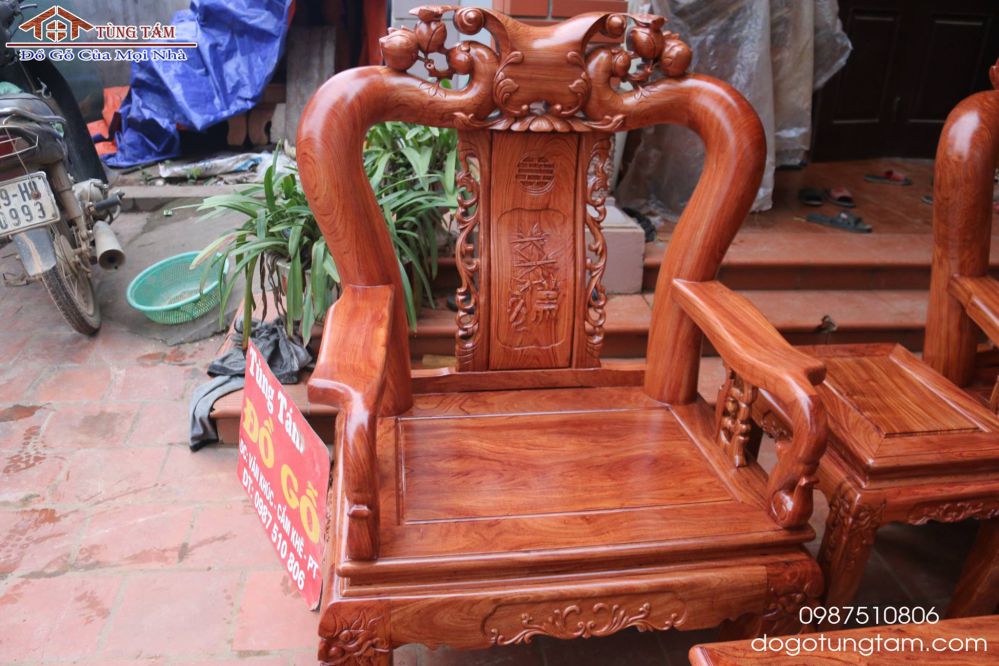 bàn ghế minh quốc đào tay 12 gỗ hương