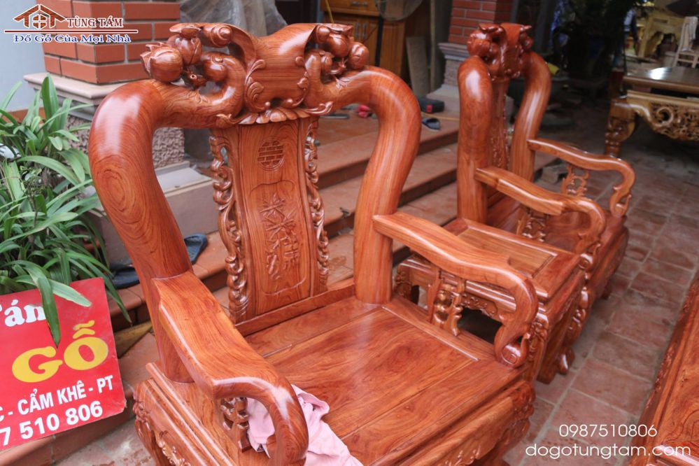 bàn ghế minh quốc đào tay 12 gỗ hương