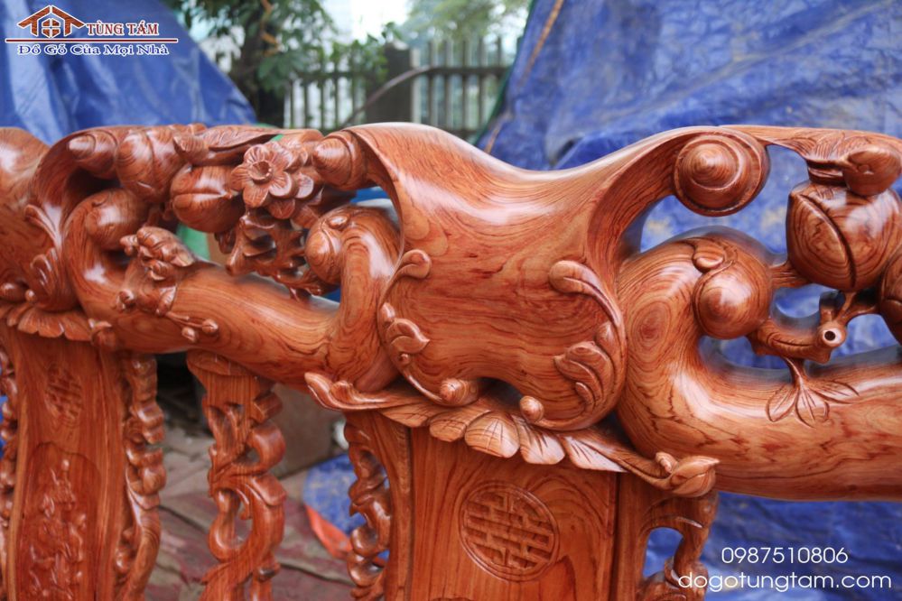 bàn ghế minh quốc đào tay 12 gỗ hương