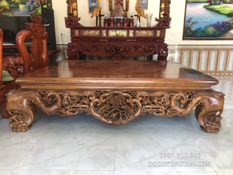 sập ngũ phúc gỗ gụ m m