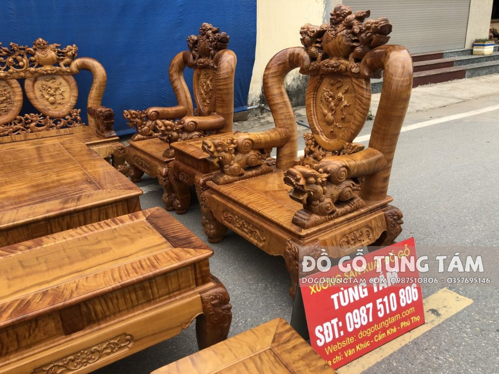 Bàn Ghế Gỗ Đinh Thối Chọn Vân Chun Trạm Nghê Bảo Đỉnh