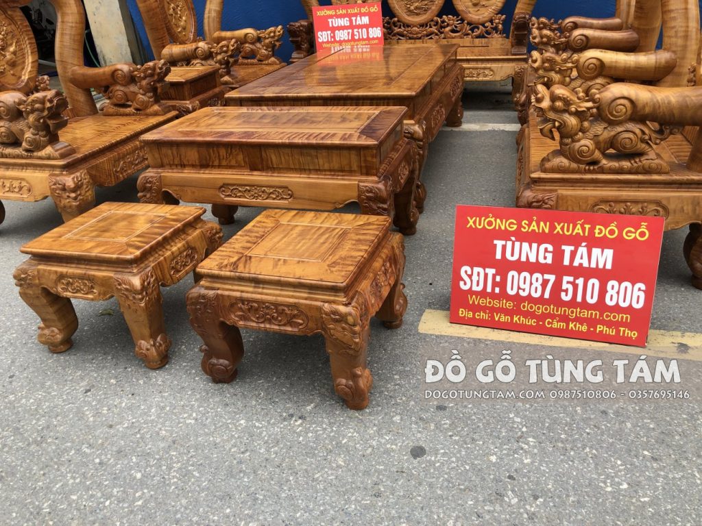 Bàn Ghế Gỗ Đinh Thối Chọn Vân Chun Trạm Nghê Bảo Đỉnh