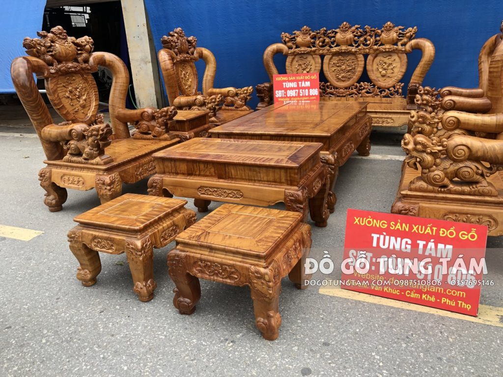 Bàn Ghế Gỗ Đinh Thối Chọn Vân Chun Trạm Nghê Bảo Đỉnh