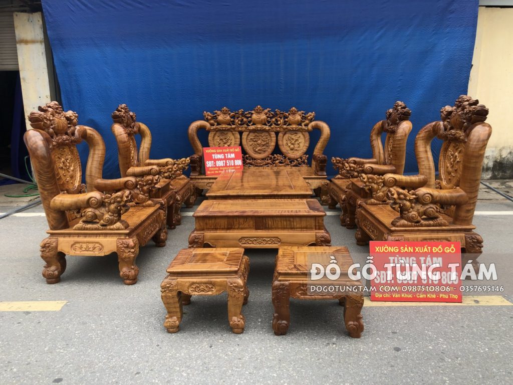 Bàn Ghế Gỗ Đinh Thối Chọn Vân Chun Trạm Nghê Bảo Đỉnh