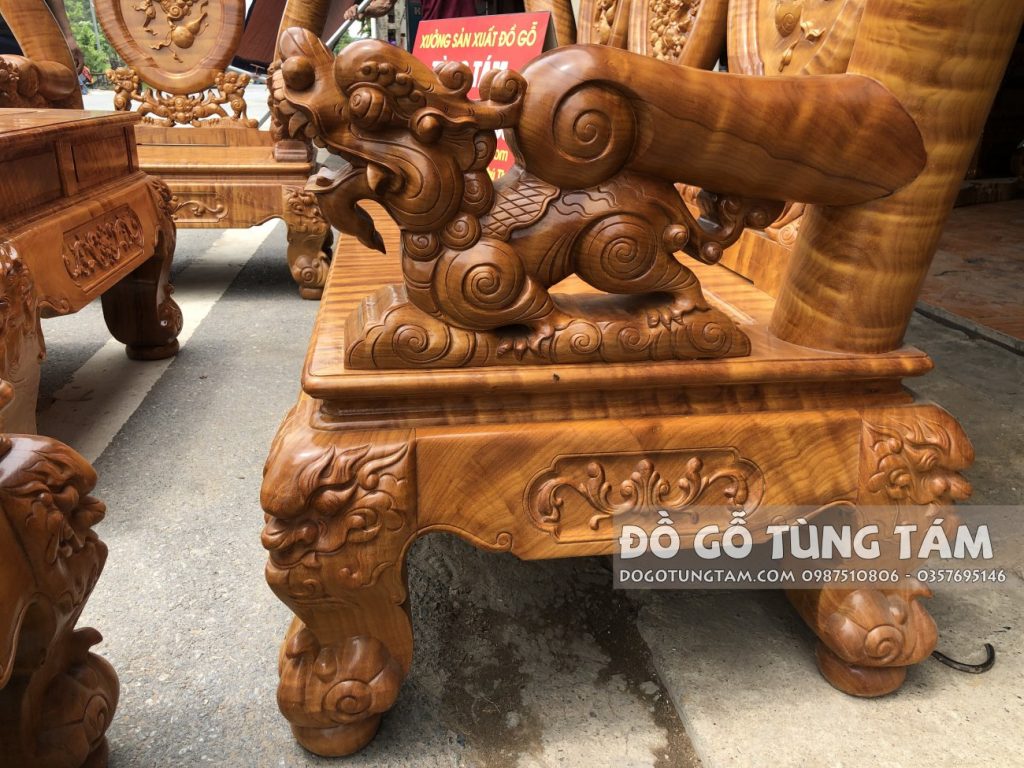 Bàn Ghế Gỗ Đinh Thối Chọn Vân Chun Trạm Nghê Bảo Đỉnh